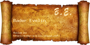 Bader Evelin névjegykártya
